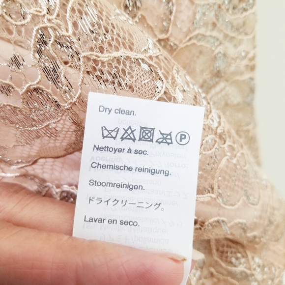 J CREW Tie Neck Top in Metallic Lace Size Medium - Picture 9 of 10